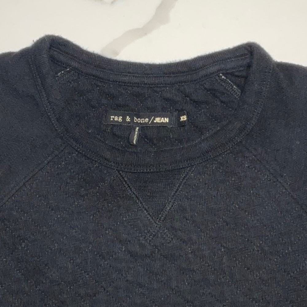 rag & bone  / JEAN Black Quilted Knit Crew Neck Sweatshirt - XS